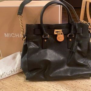 Michael Kors gorgeous black leather tote!